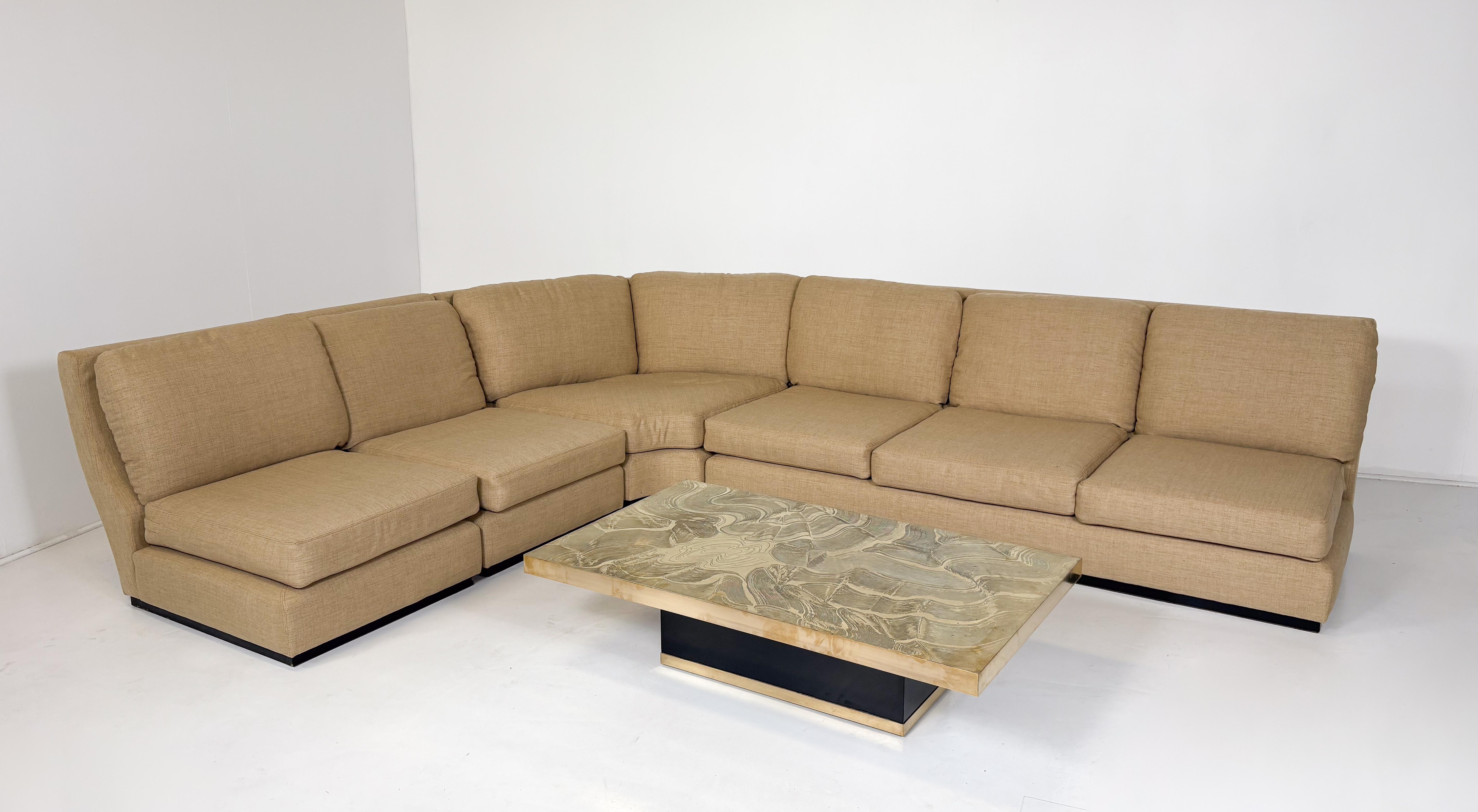 Sofa von Willy Rizzo für Mario Sabot, Italien, 1970er Jahre (Stoff) im Angebot