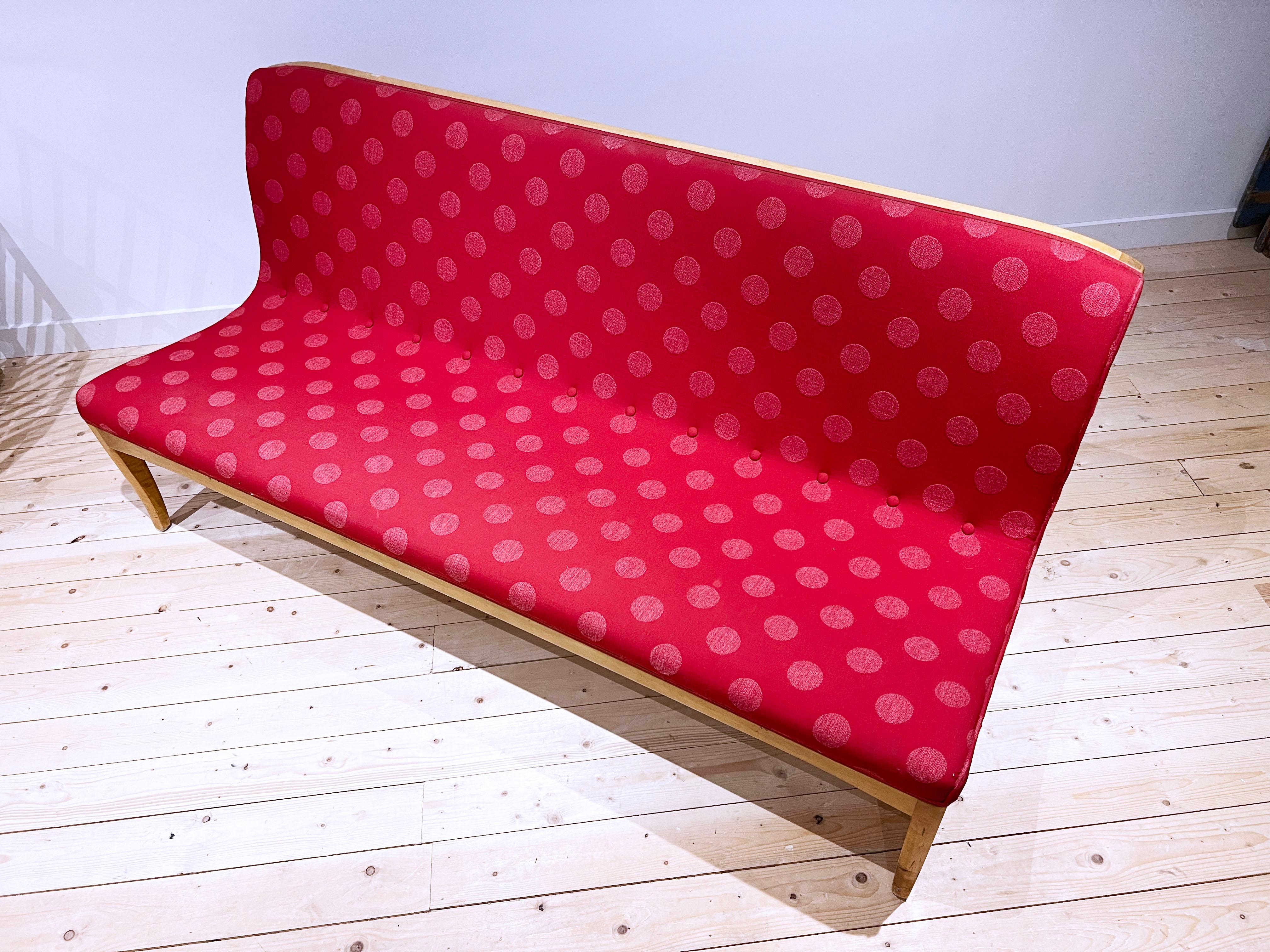 Fabric Swedish Modern Sofa by Carl Malmsten 1940's For Sale