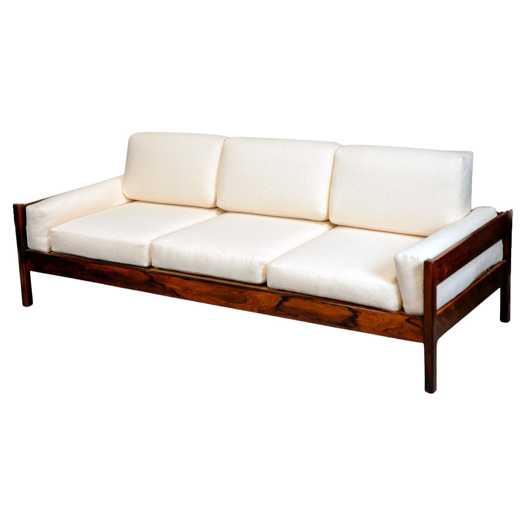 Rare Celina Rosewood Sofa with Attached Side Tables at 1stDibs