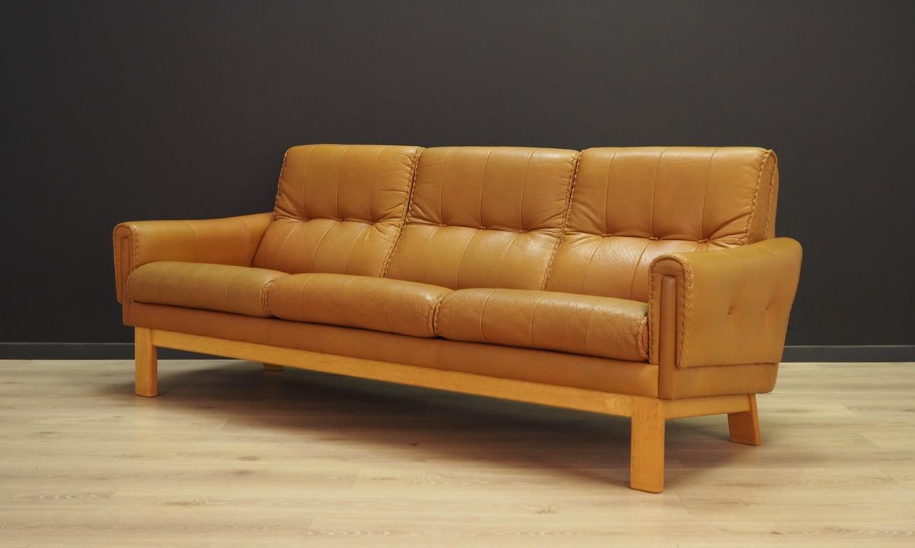 Mid-Century Modern Sofa Classic Leather Danish Design Midcentury