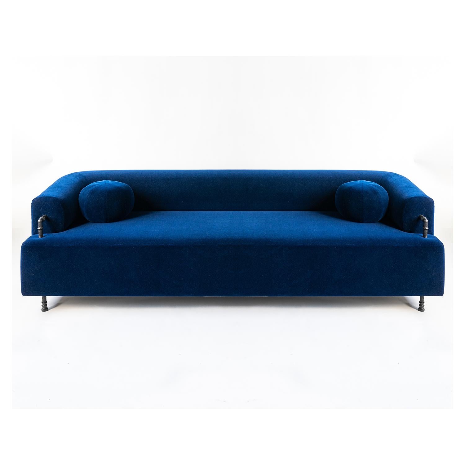 SOFA NO. 2
J.M. Szymanski
d. 2020

Our signature hand-carved steel elements add an edge to the softness of the mohair fabric.
Pricing may vary on filling. Pricing based on COM.

Custom sizes and fabrics available

Our products are