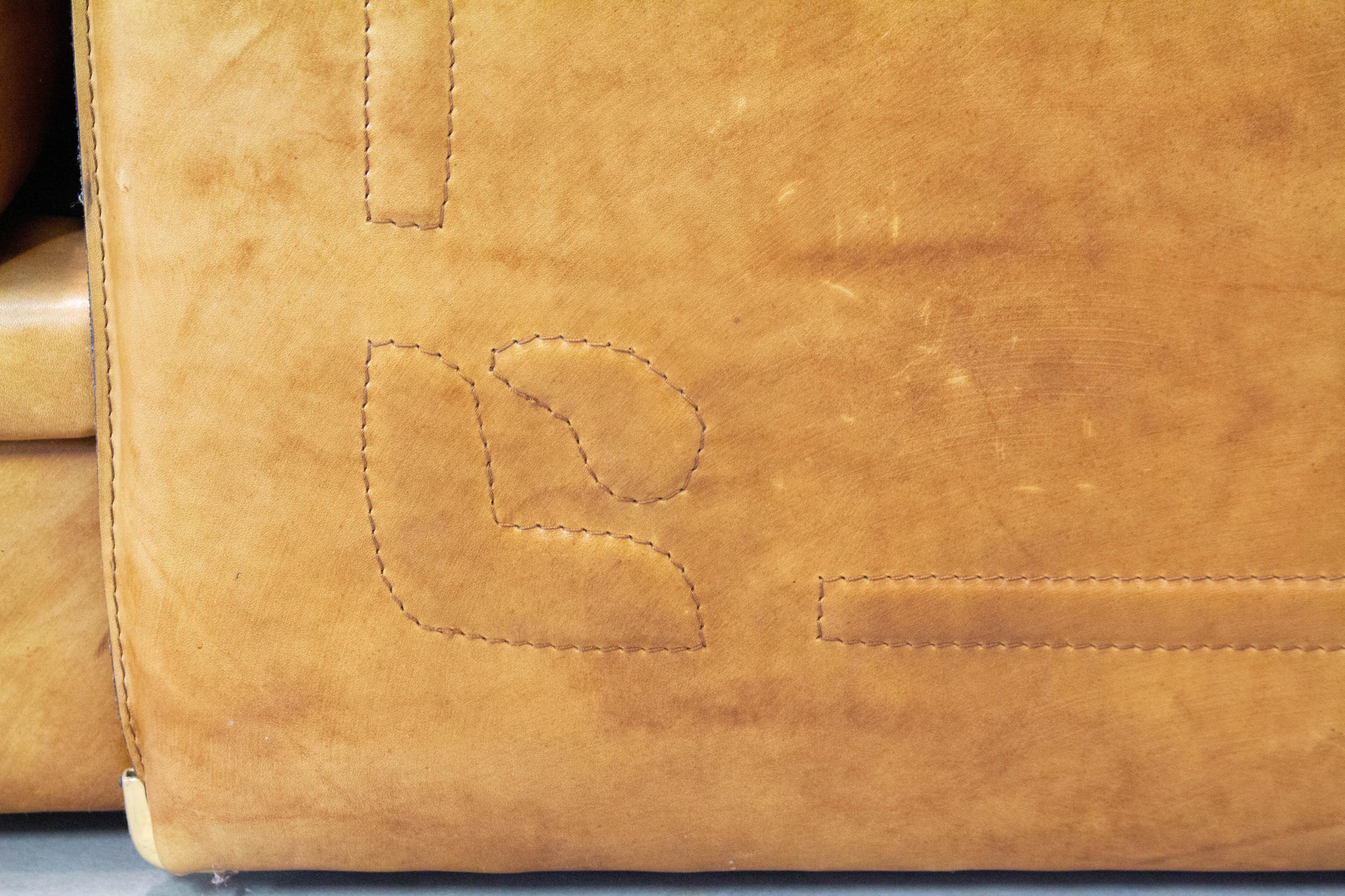 Sofa Cognac Leather, MarCo Milisich for Baxter Arcon, 1970 1