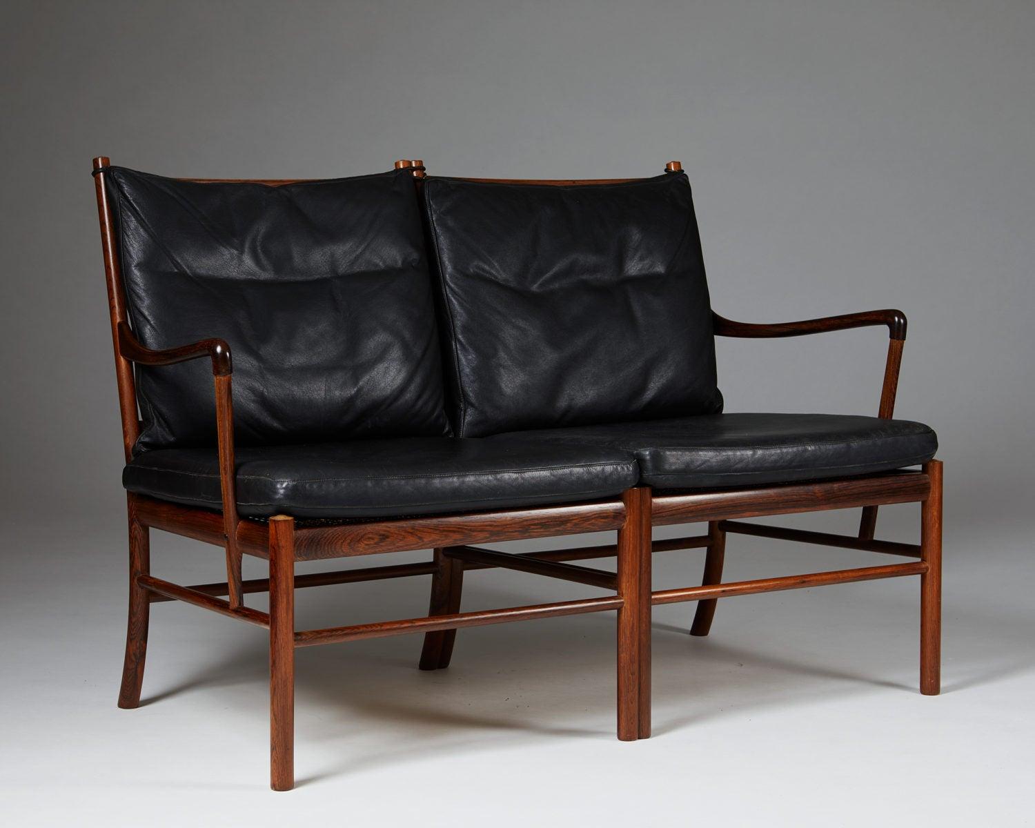 Mid-Century Modern Sofa “Colonial” Designed by Ole Wanscher for P. Jeppesen, Denmark, 1950s For Sale