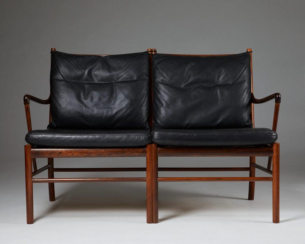 Milieu du XXe siècle Canapé Colonial Designé par Ole Wanscher pour P. Jeppesen, Danemark, années 1950 en vente