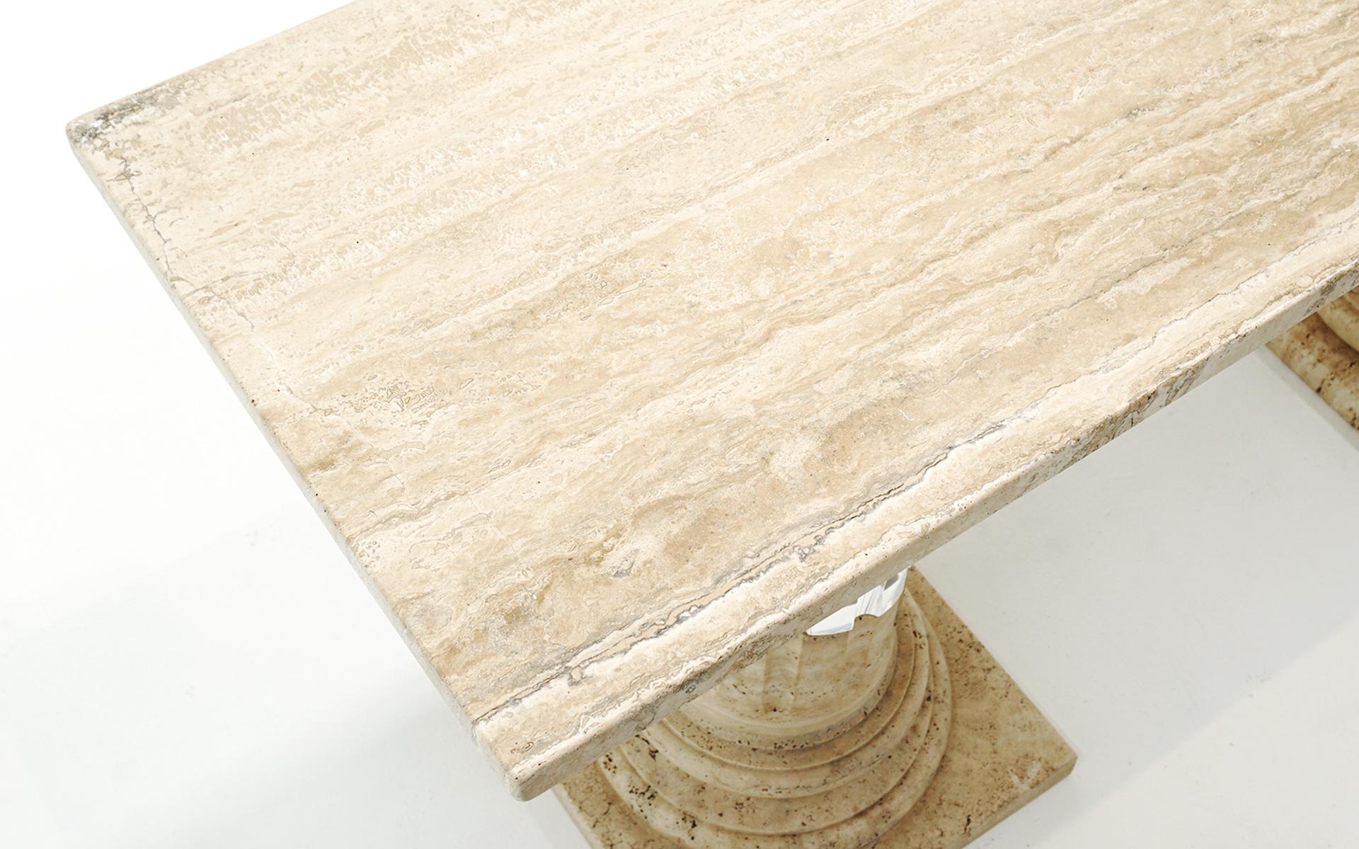 Italian Sofa / Console Table in Travertine and Acrylic by Fabian Decoration, Rome, Italy For Sale