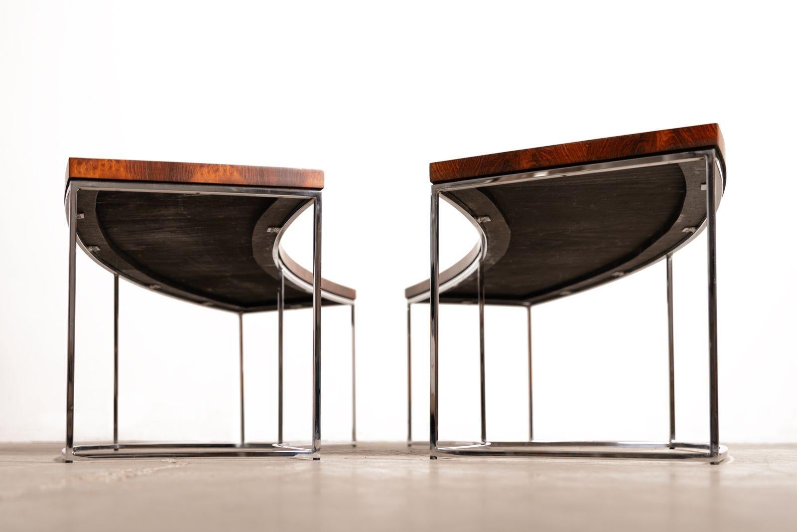 Sofa Console Tables in Brazilian Rosewood by Milo Baughman for Thayer Coggin For Sale 8