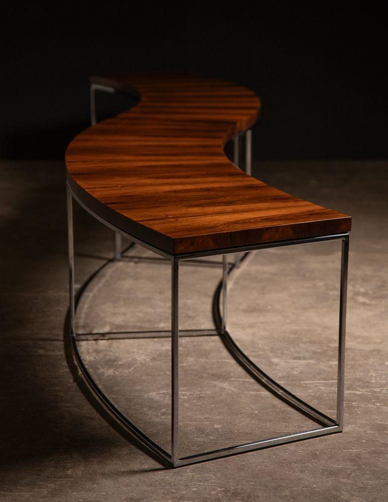 American Sofa Console Tables in Brazilian Rosewood by Milo Baughman for Thayer Coggin For Sale