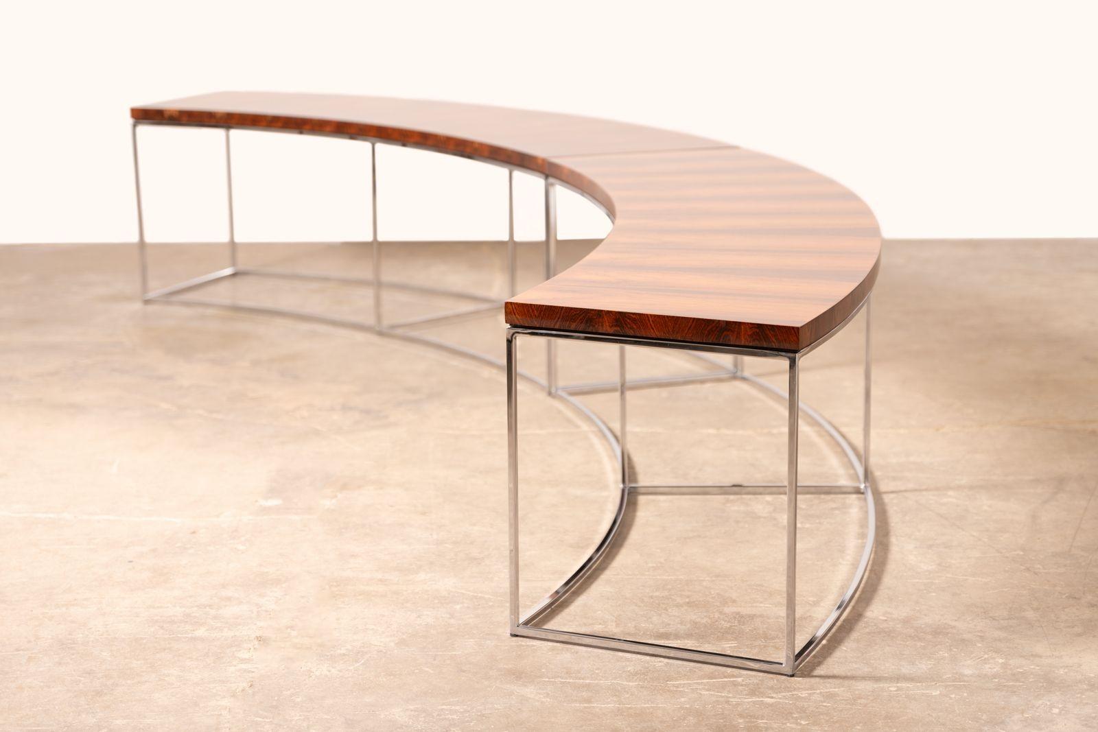 Sofa Console Tables in Brazilian Rosewood by Milo Baughman for Thayer Coggin In Good Condition For Sale In Dallas, TX