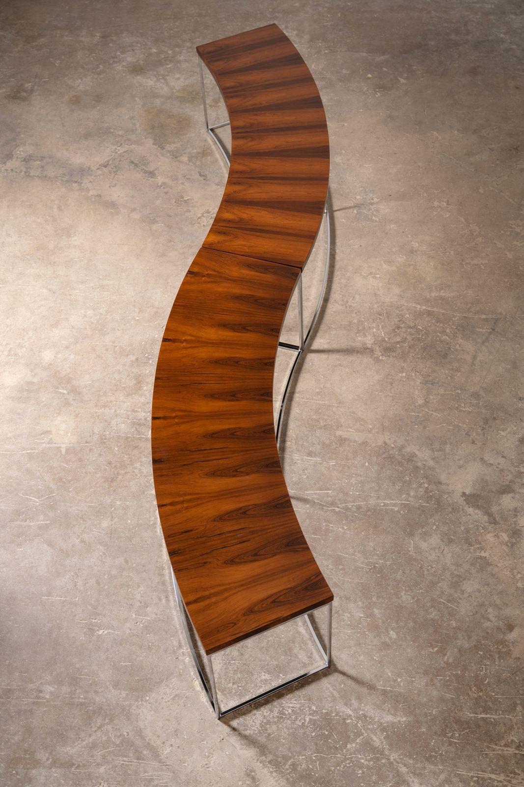 Sofa Console Tables in Brazilian Rosewood by Milo Baughman for Thayer Coggin For Sale 1