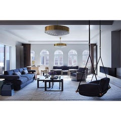 Sofa Contemporary Down Filling Classical Modern with Hand Carved Steel Details