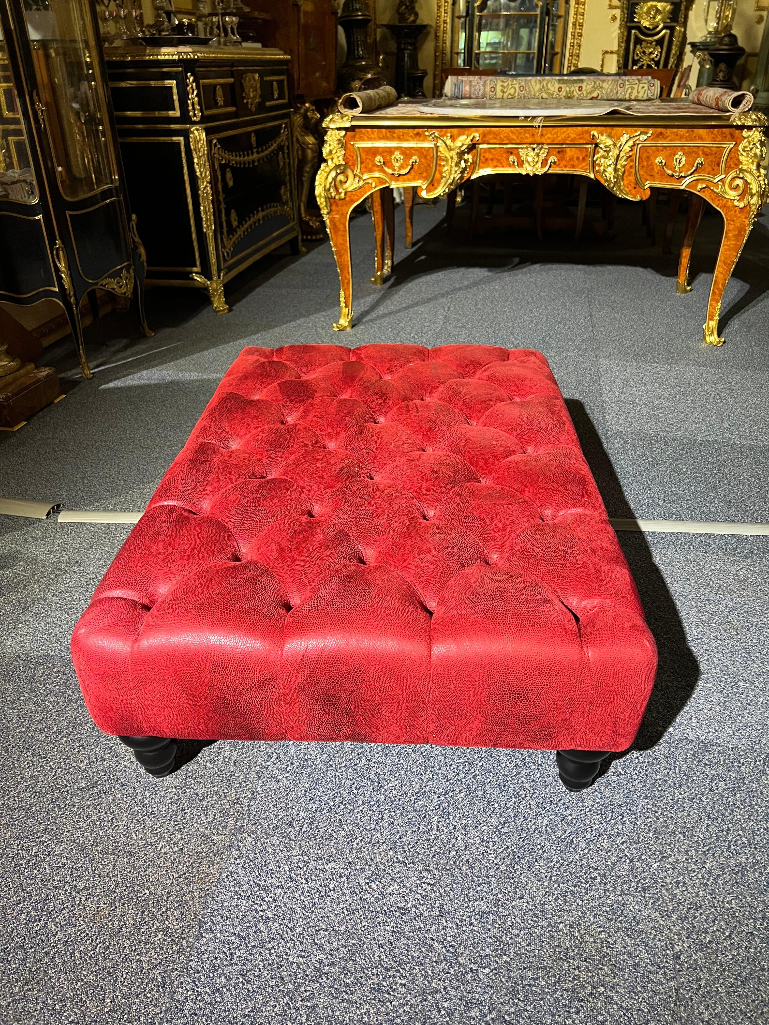 Sofa / Couch Chesterfield Luxury Baroque Style Design Velvet Red Alcantara Look For Sale 6