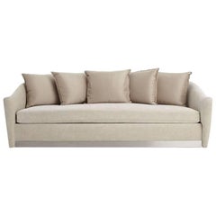Sofa Couch Ivory Metal Trim
