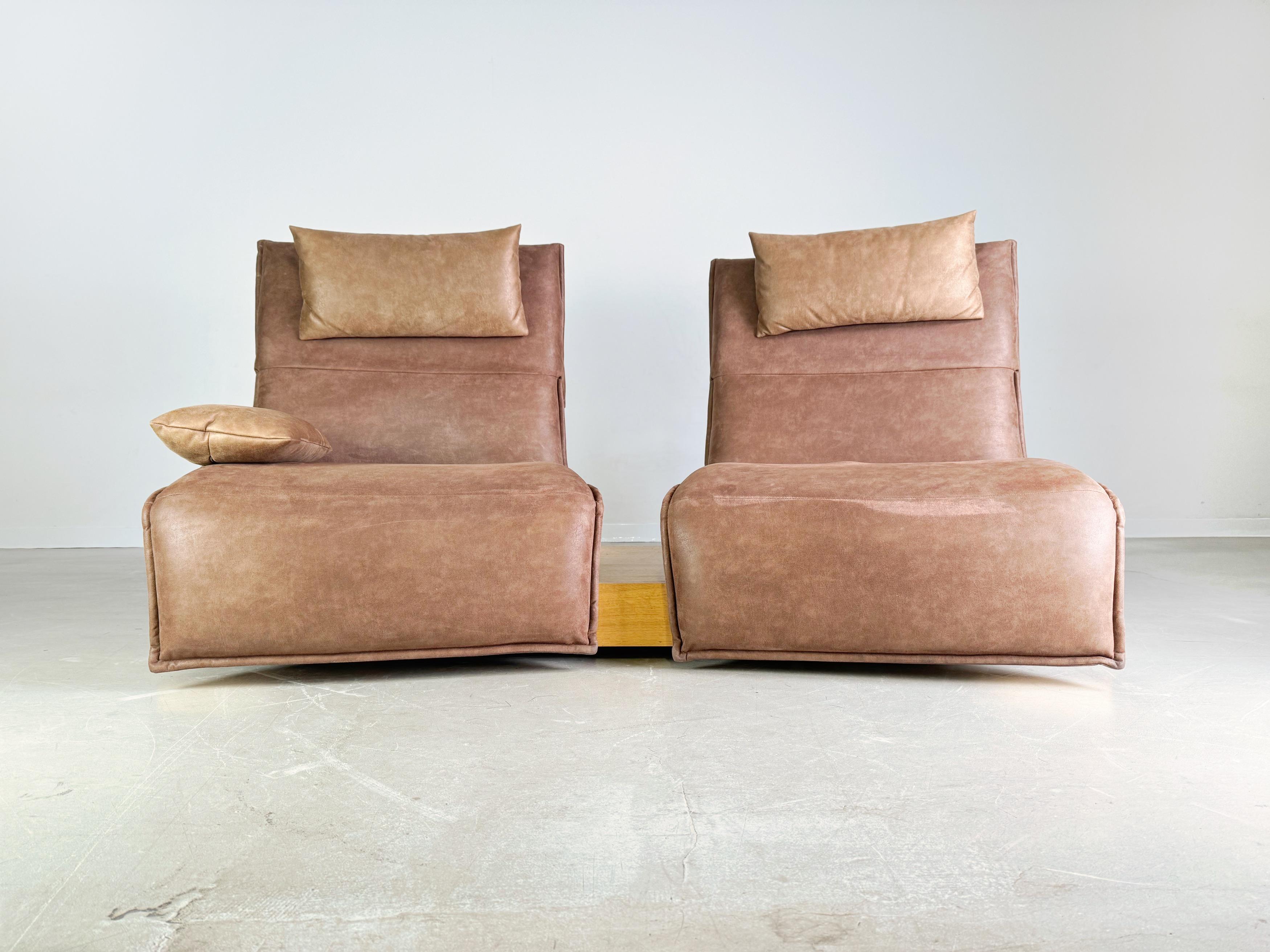 Post-Modern Sofa Couch Koinor two-seater Edit 3 beamed oak suede 210cm