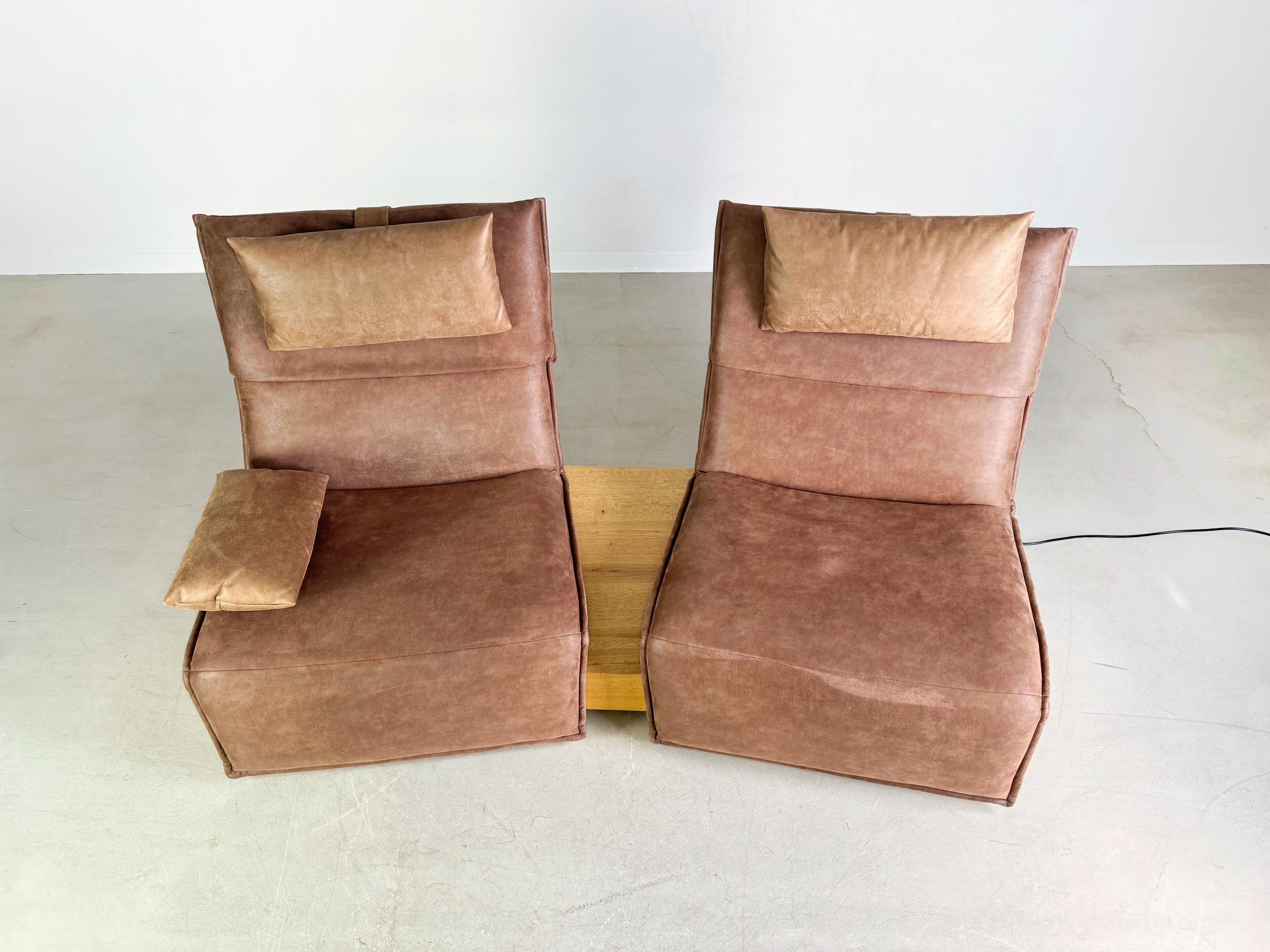 German Sofa Couch Koinor two-seater Edit 3 beamed oak suede 210cm