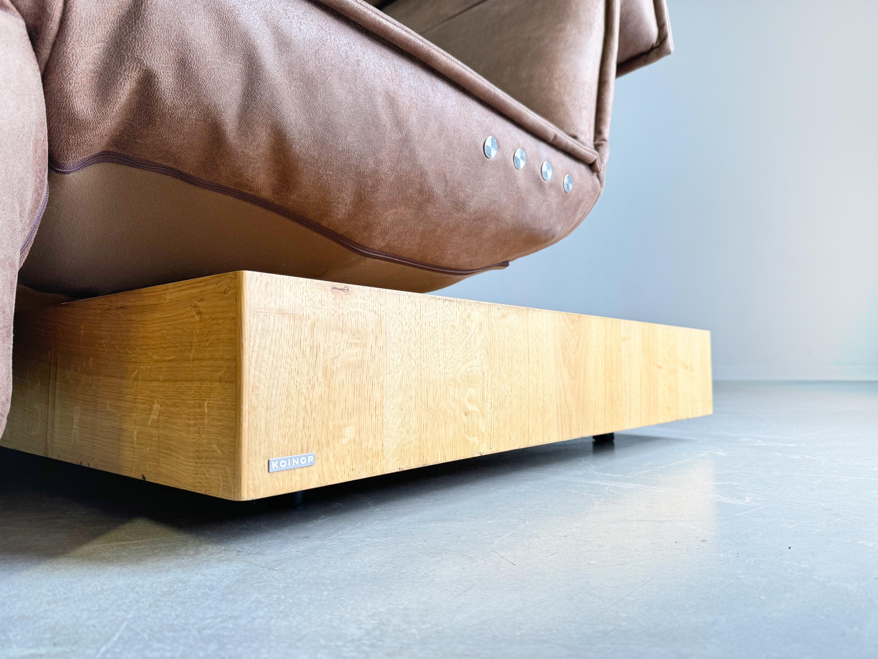 Leather Sofa Couch Koinor two-seater Edit 3 beamed oak suede 210cm