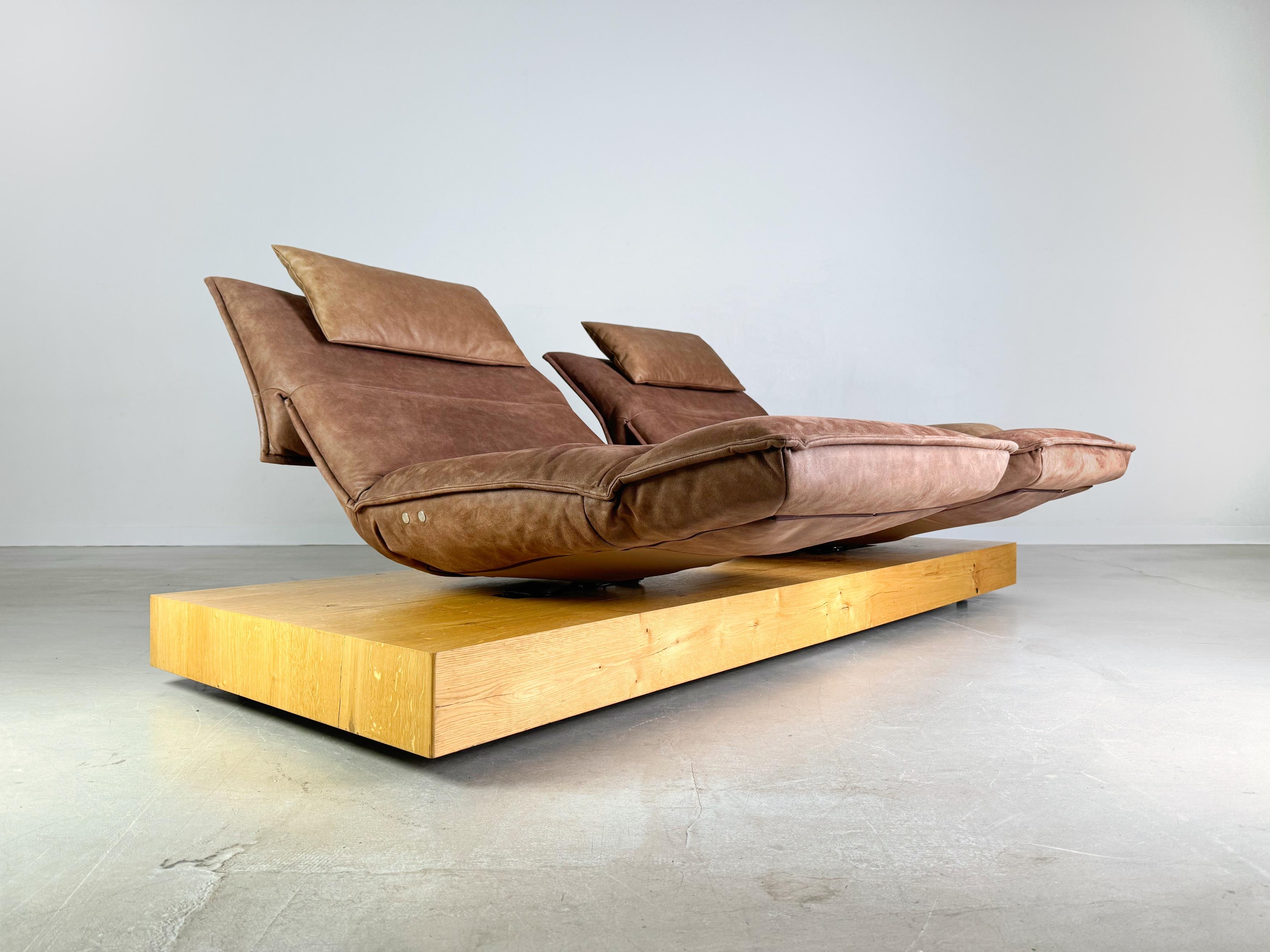Post-Modern Sofa Couch Koinor two-seater Edit 3 beamed oak suede 240cm
