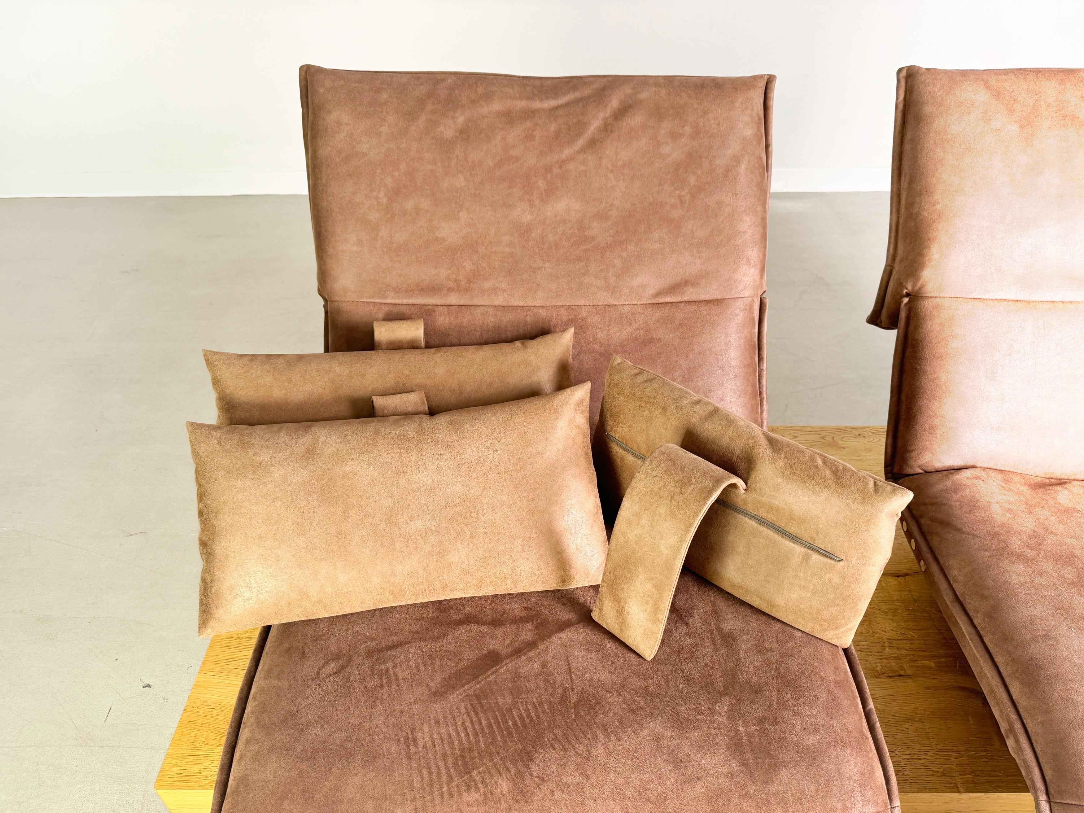 Contemporary Sofa Couch Koinor two-seater Edit 3 beamed oak suede 240cm
