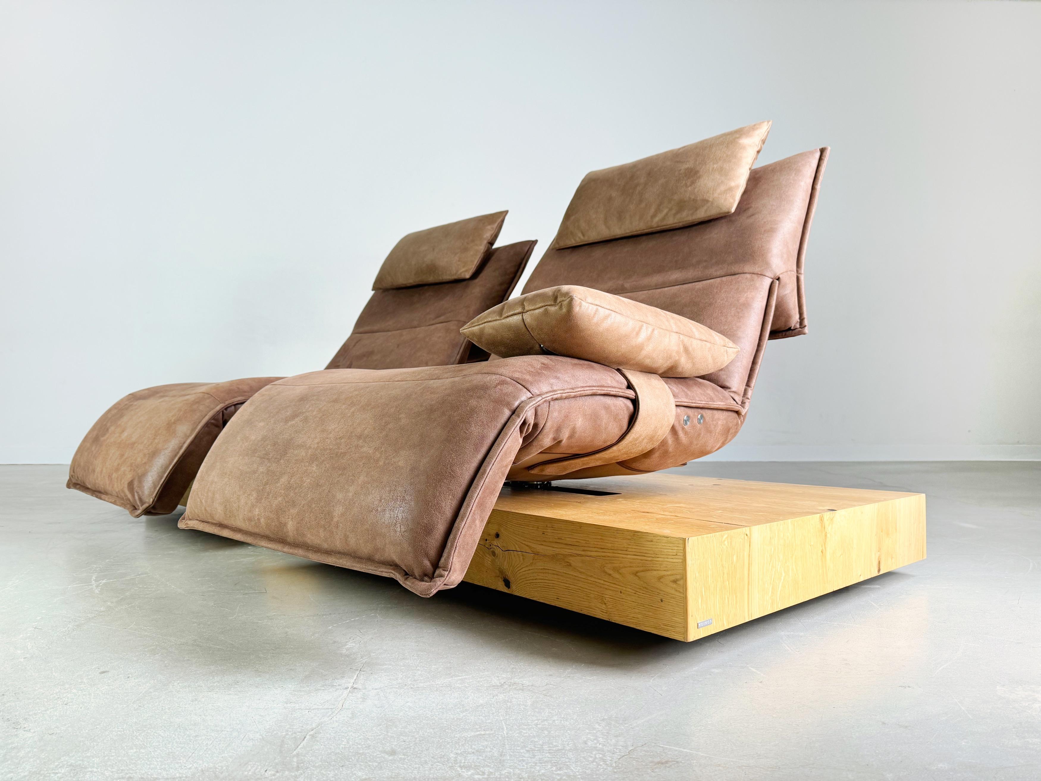 Sofa Couch Koinor two-seater Edit 3 beamed oak suede 240cm 1