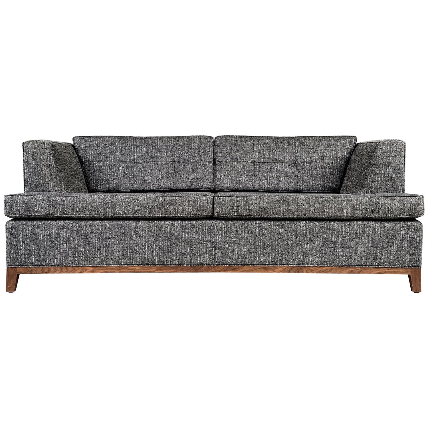 Sofa, Couch, Mid-Century Modern-Stil, maßgefertigt, Polsterung, Hartholz, Semigood  im Angebot