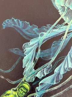 Pintura Surrealista de Soldado de Juguete y Medusa Arte Surrealista Pop de Fantasía Marina