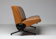 Sofa D70 in Cuoio Leather by Osvaldo Borsani for Tecno