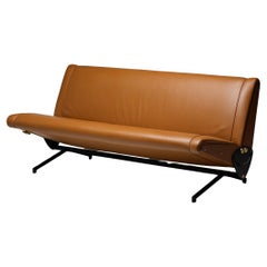 Retro Sofa D70 in Cuoio Leather by Osvaldo Borsani for Tecno