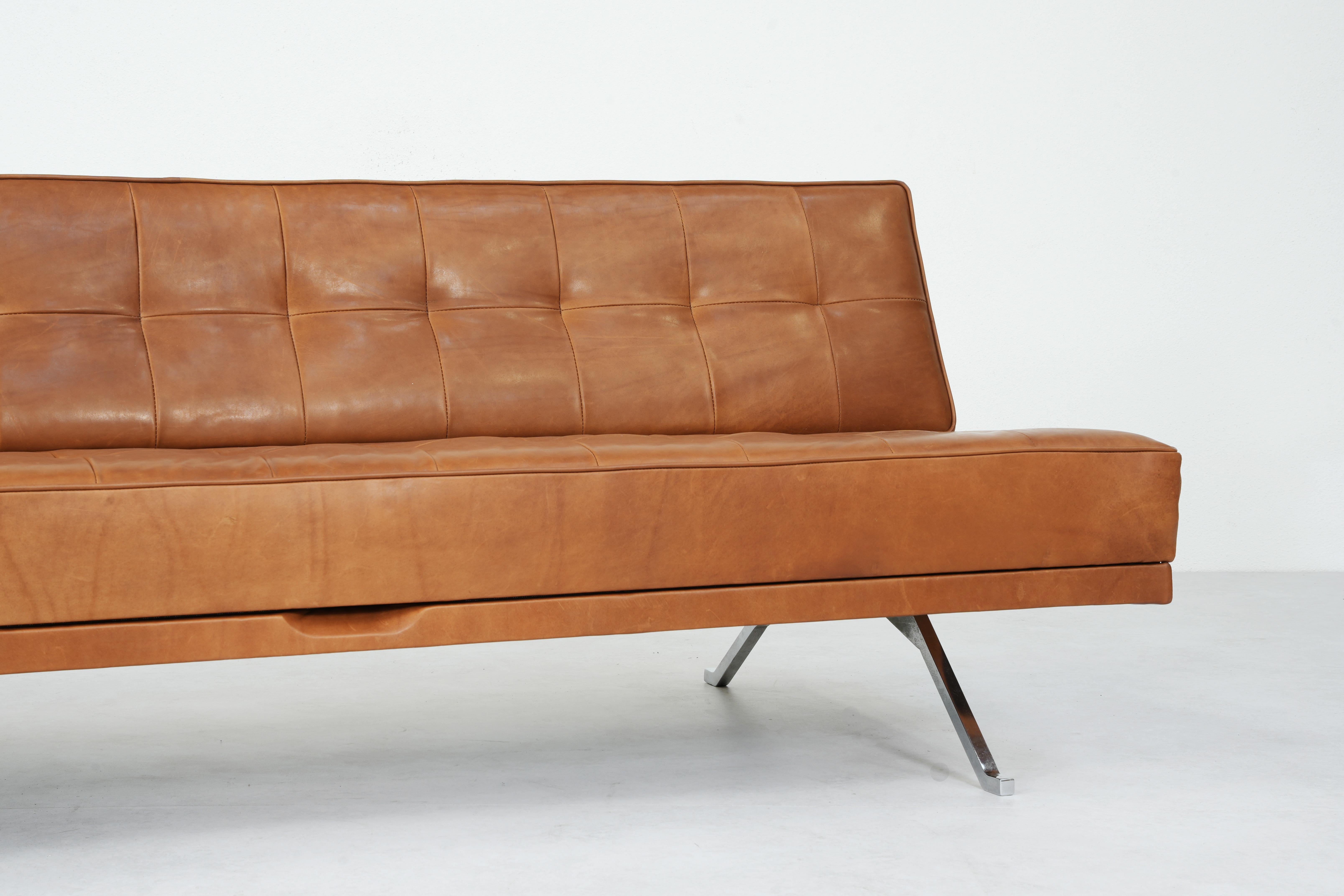 Steel Sofa Daybed Constanze by Johannes Spalt for Wittmann, Austria 1960ies For Sale