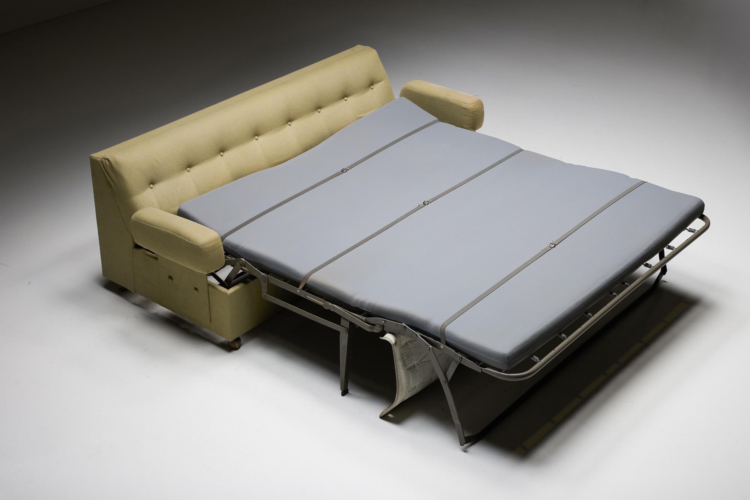 Sofa Daybed in Green Upholstery, Seng Company, Germany, 1930s For Sale 1