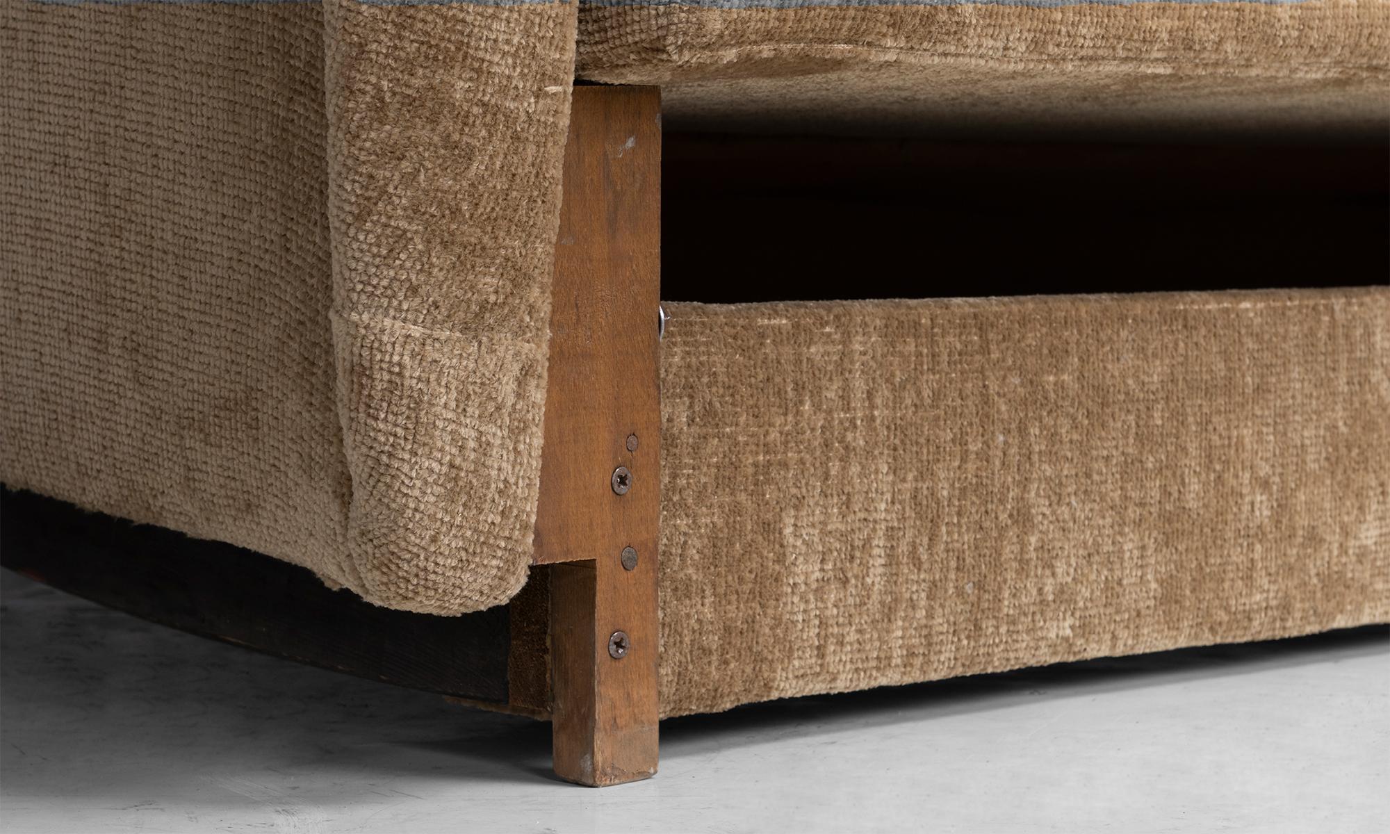 Sofa / Daybed in Pierre Frey Chenille, Europe circa 1960 5