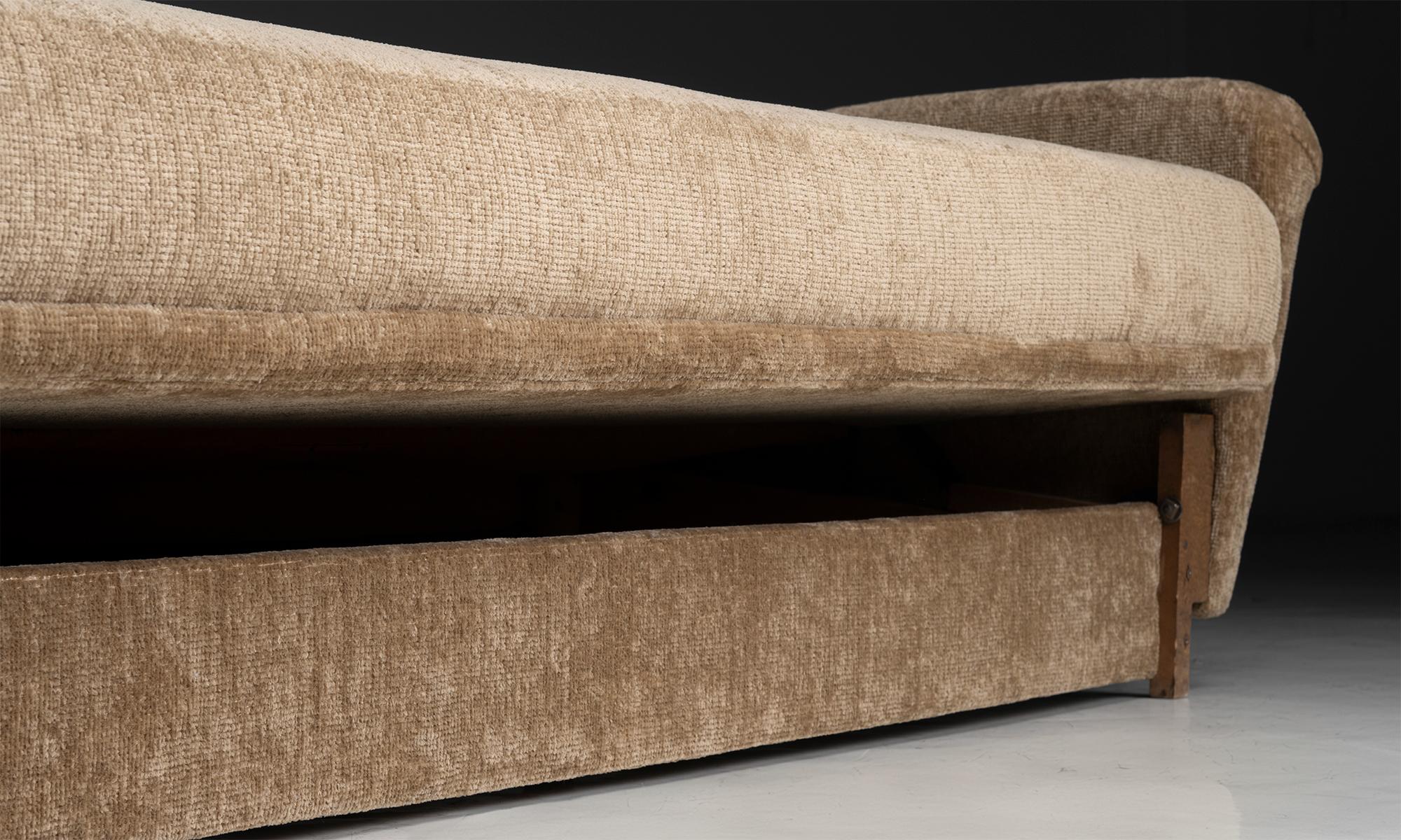 Sofa / Daybed in Pierre Frey Chenille, Europe circa 1960 6