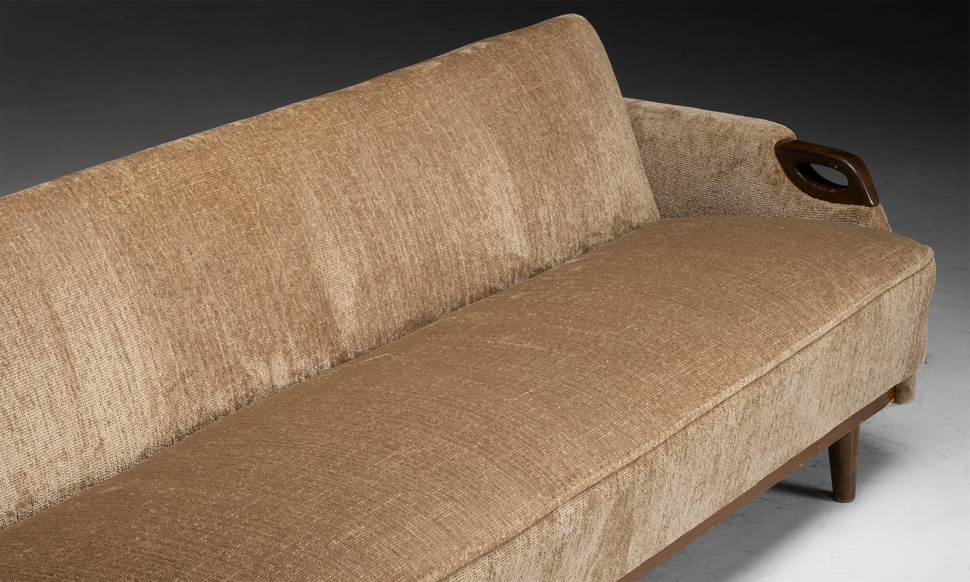 European Sofa / Daybed in Pierre Frey Chenille, Europe circa 1960