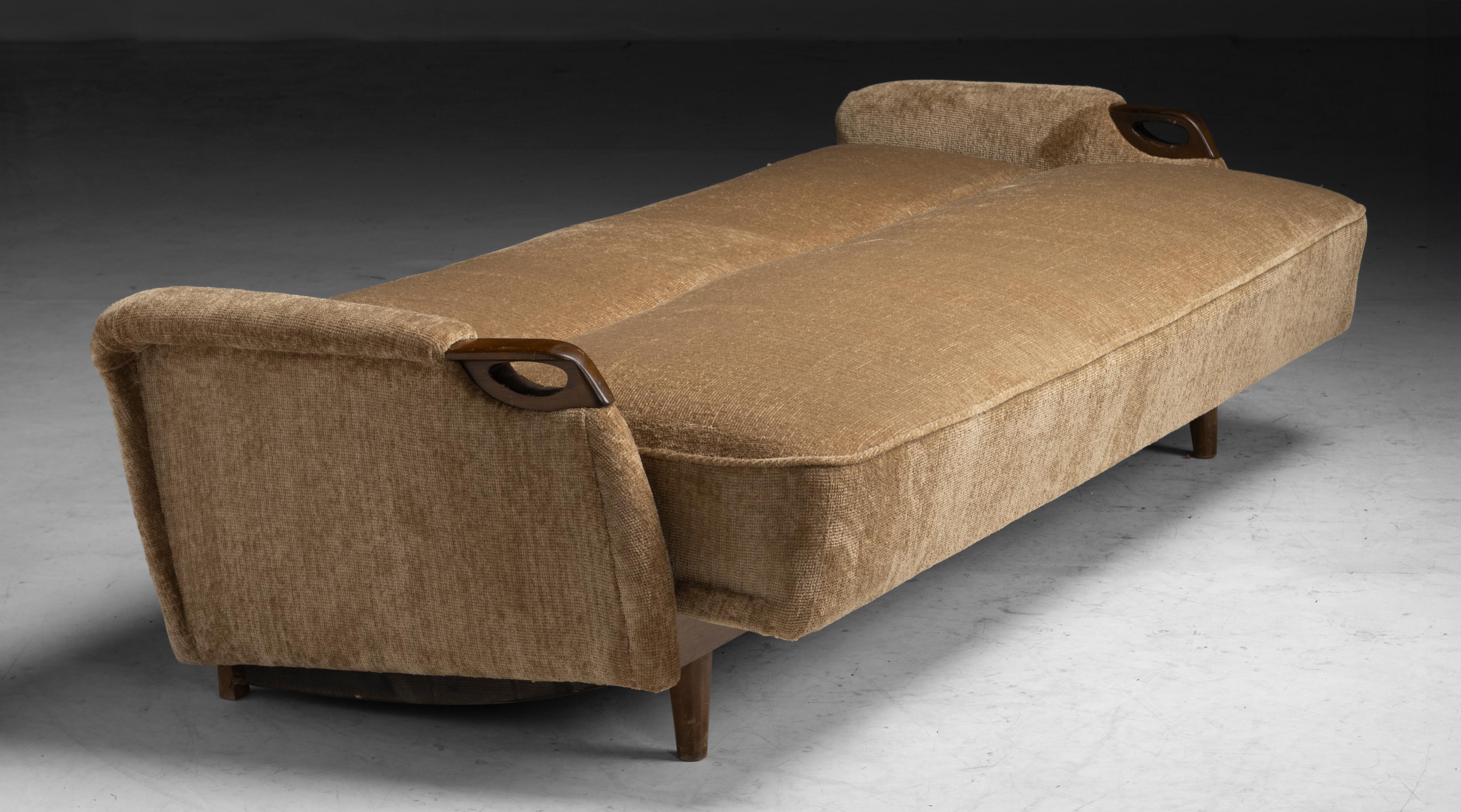 Sofa / Daybed in Pierre Frey Chenille, Europe circa 1960 2