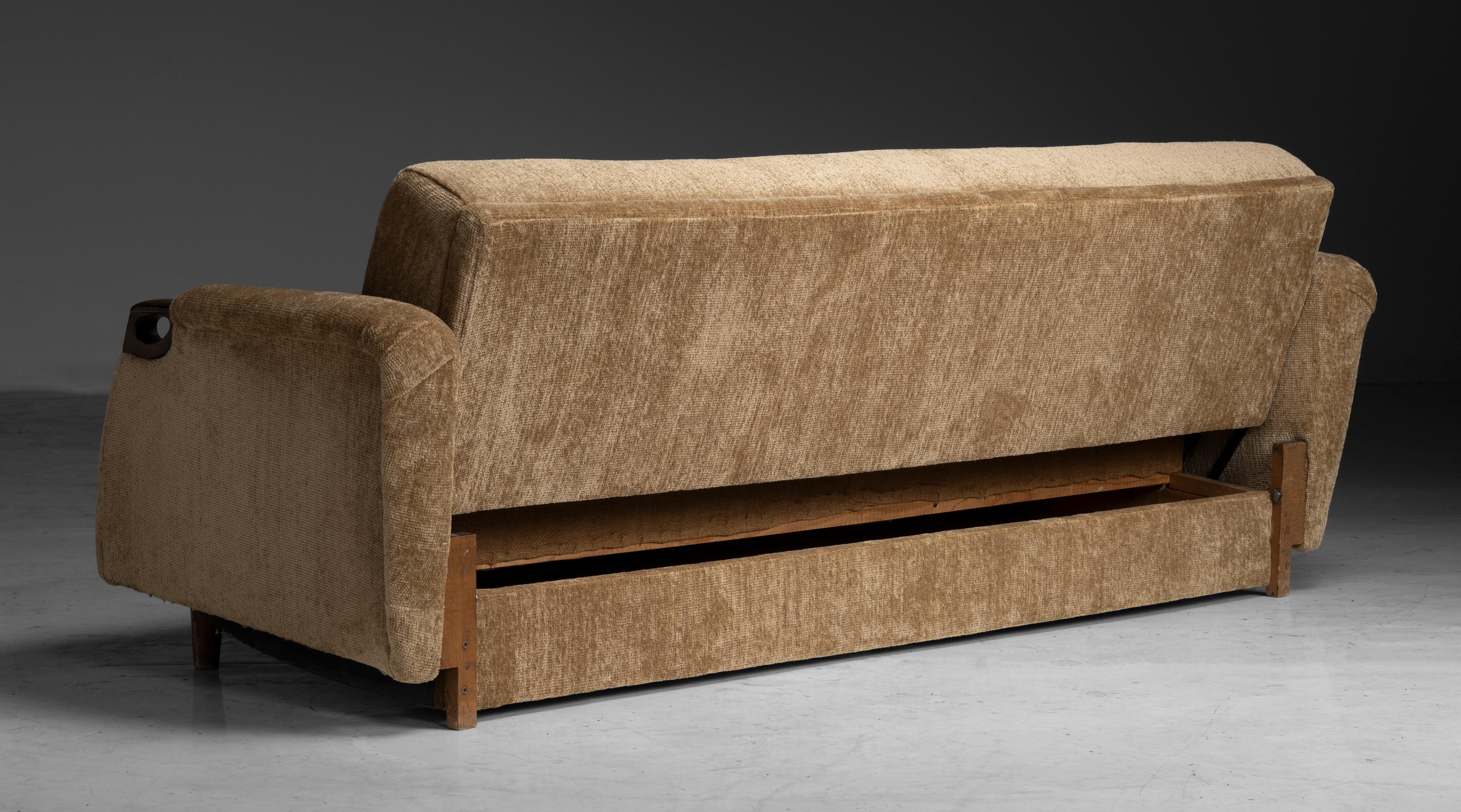 Sofa / Daybed in Pierre Frey Chenille, Europe circa 1960 3