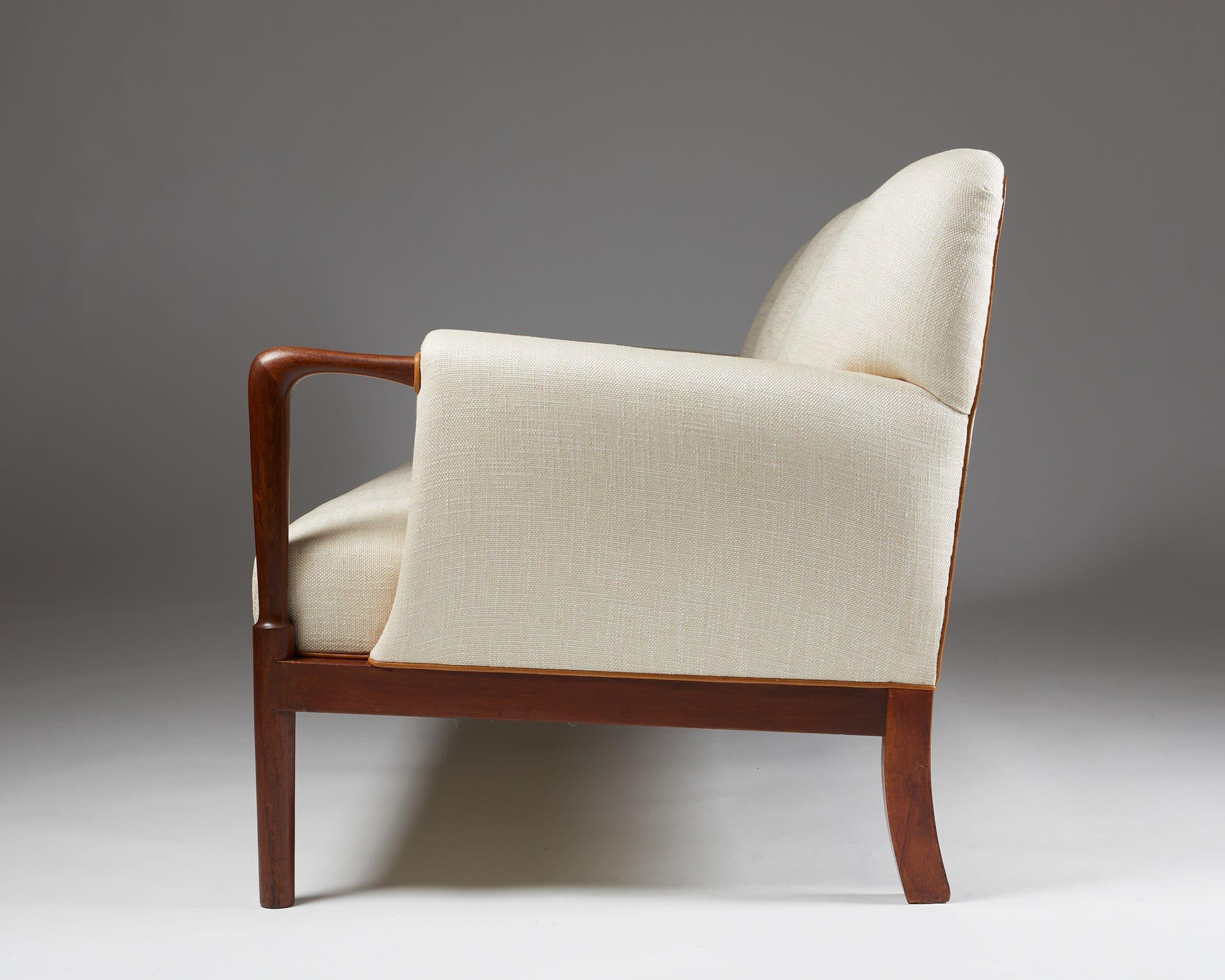 Mahogany Sofa designed by N.D. Hansen and Flemming Johansen, cabinetmaker Ove Lander For Sale