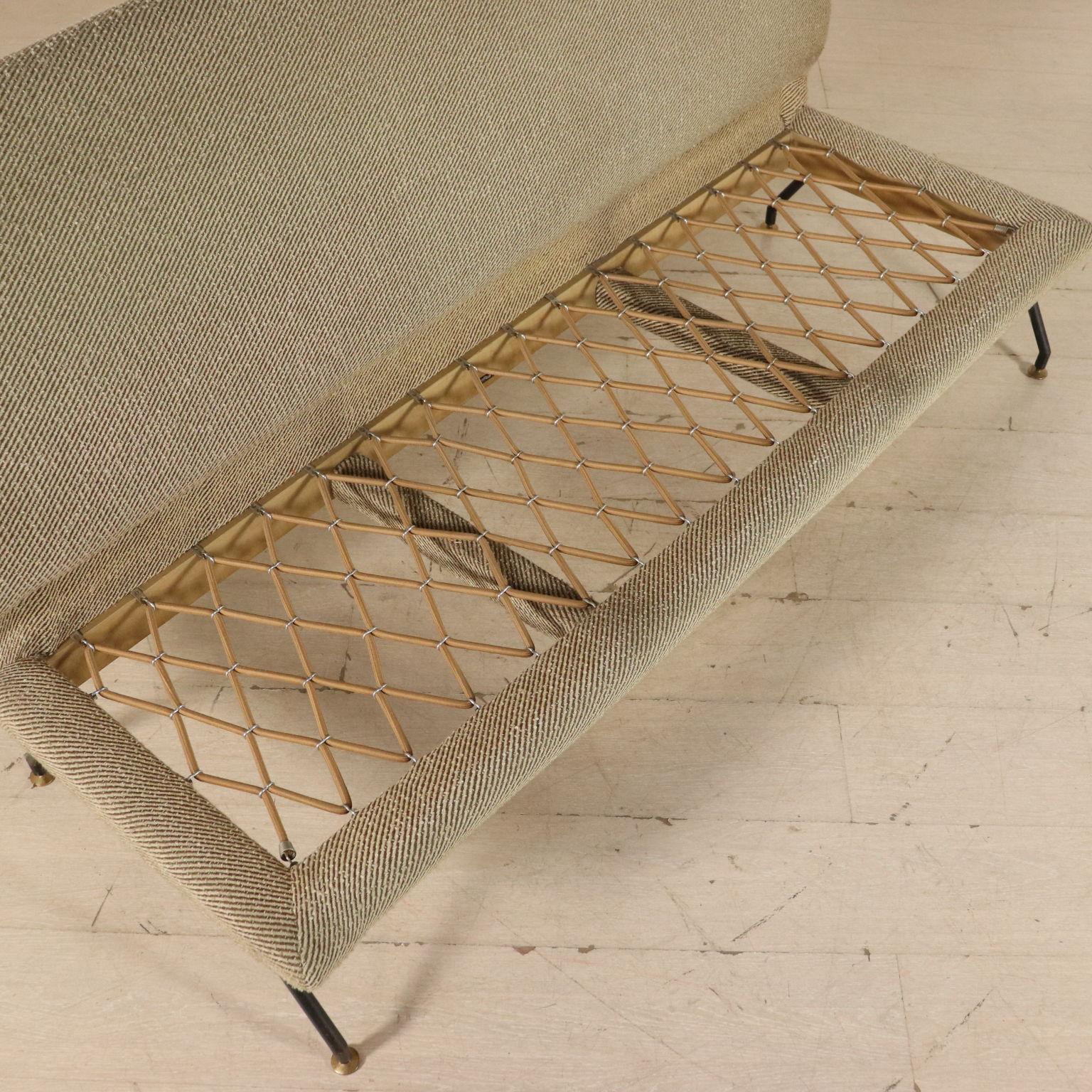 Sofa Designed for Isa Foam Fabric Metal Brass Vintage Italy, 1960s 2