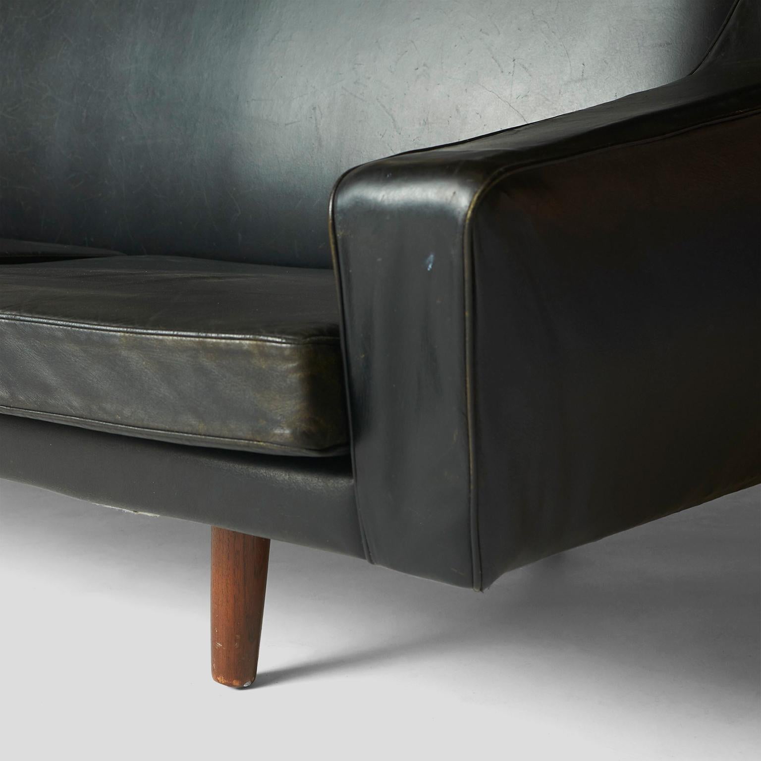 Danish Sofa Designed in the Manner of Illum Wikkelso For Sale