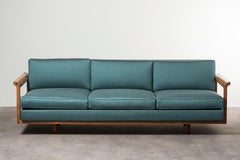 1950 Branco & Preto-Sofa bois tissu d'ameublement Fabriqué par Paubrà