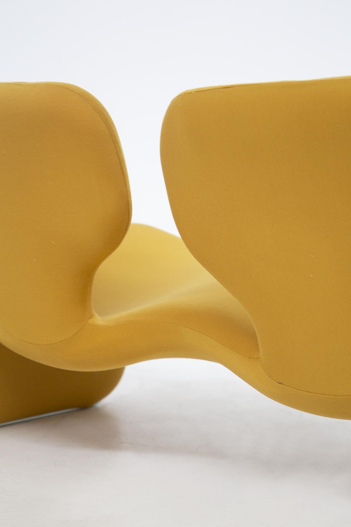 Sofa Djinn Model by Olivier Mourgue in Yellow Fabric For Sale 3