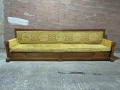Sofa - Empire period bench in solid walnut with columns