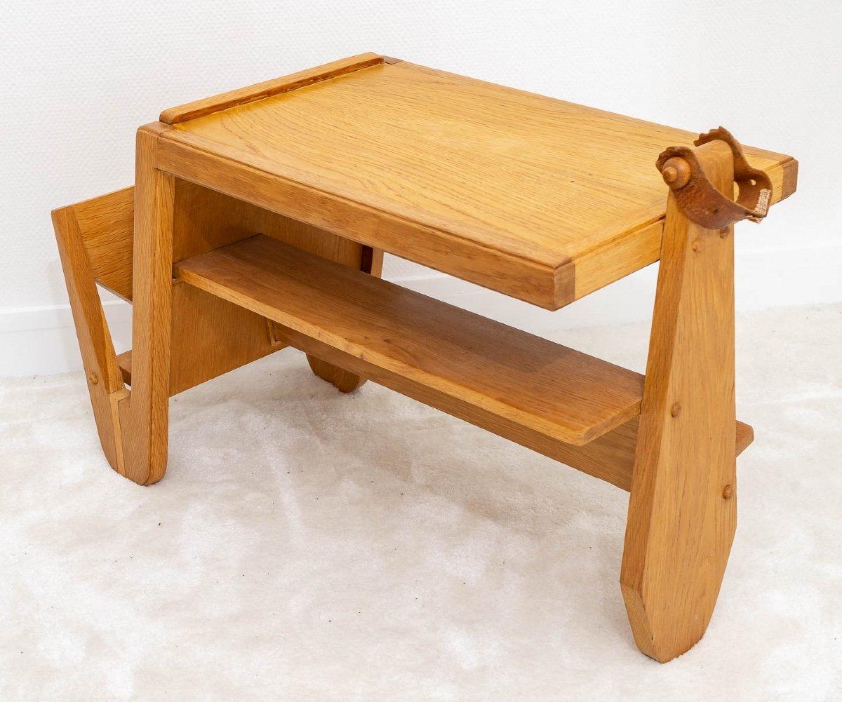 Sofa End Table, Waxed Light Oak, Design Guillerme & Chambron, circa 1965 4