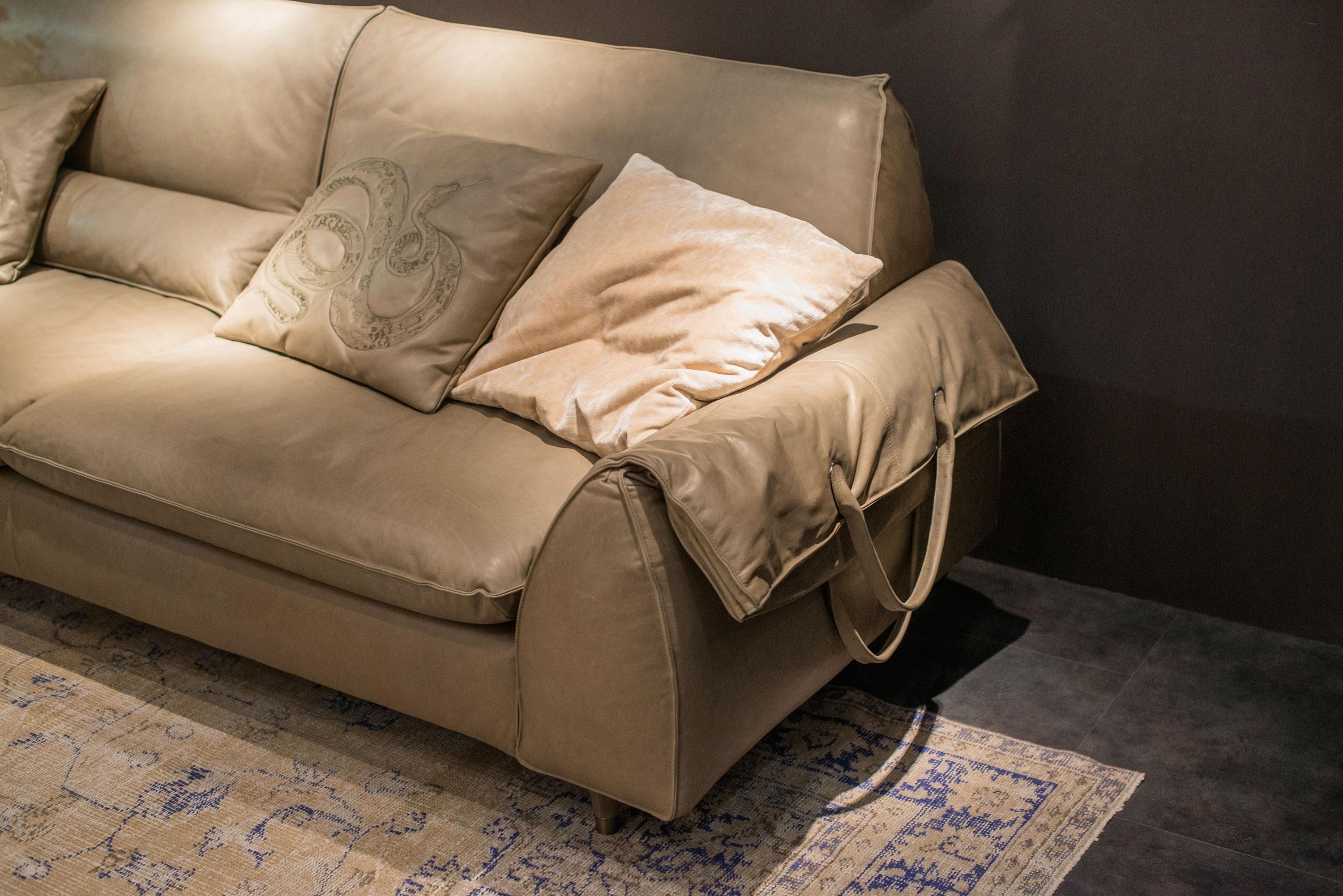 Italian Sofa Eve Bag, with Hold-All Armrest, Italy For Sale