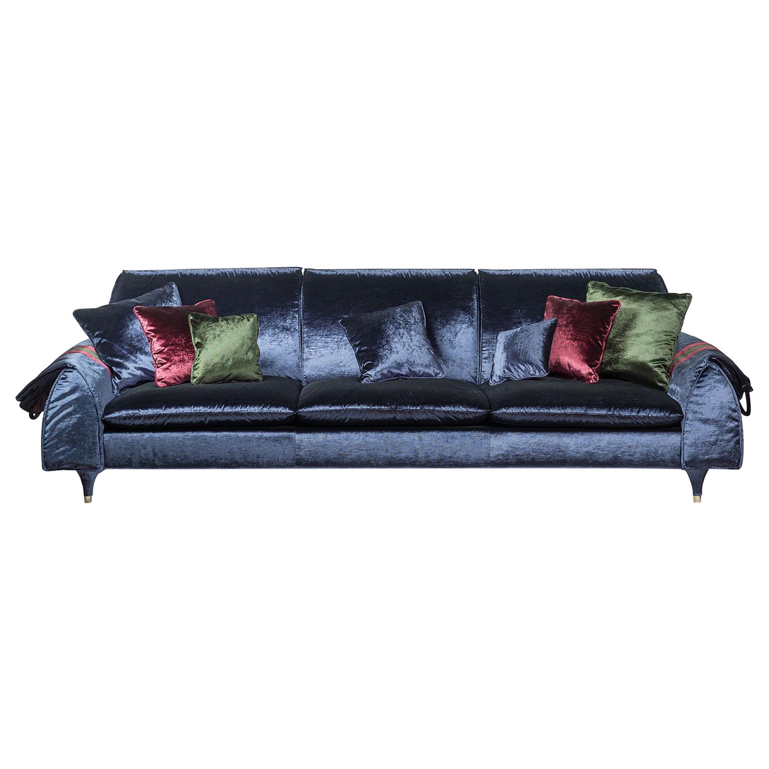 Sofa Eve Bag, with Hold-All Armrest, Sapphire Color, Italy