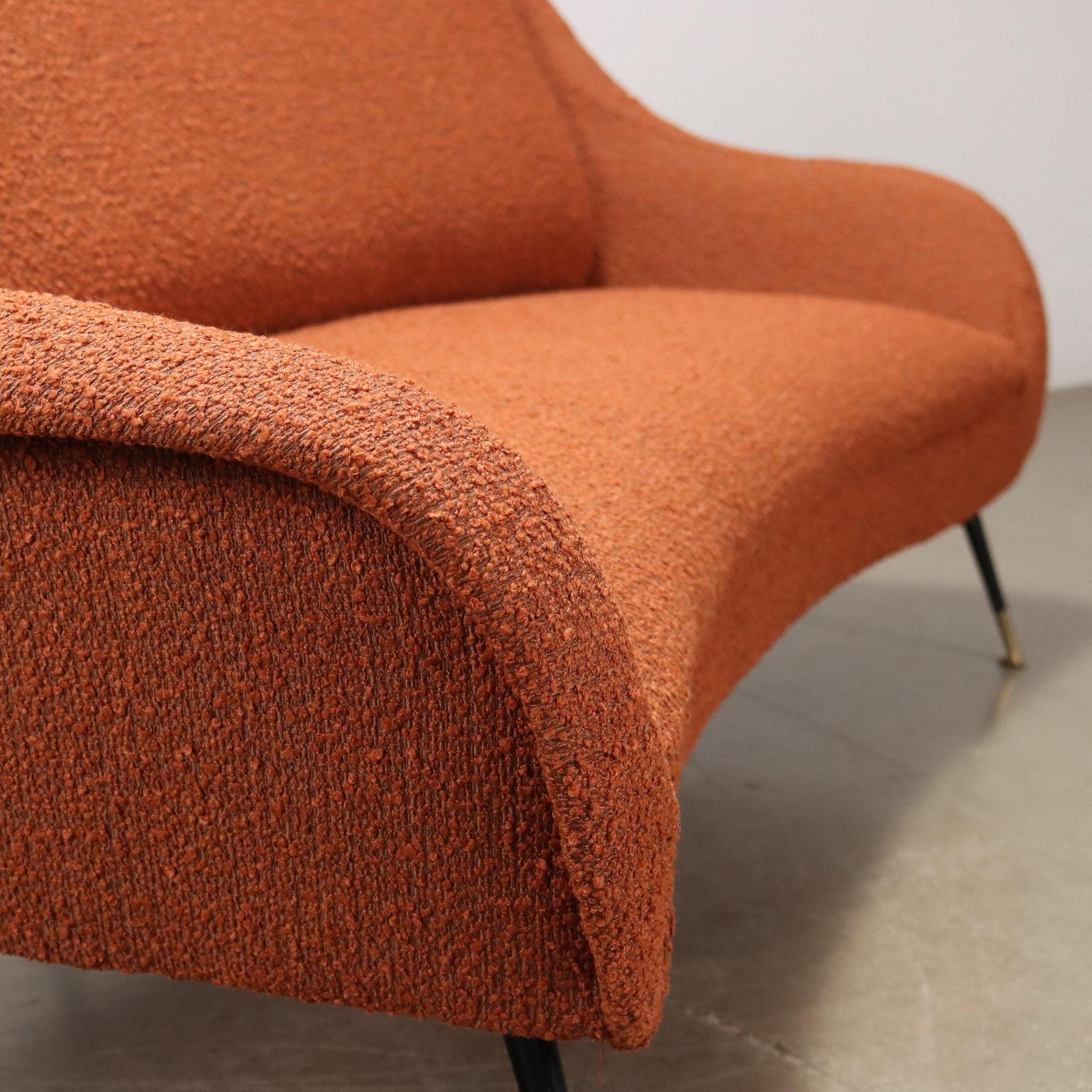 Mid-Century Modern Sofa Fabric Italy 1950s-1960s