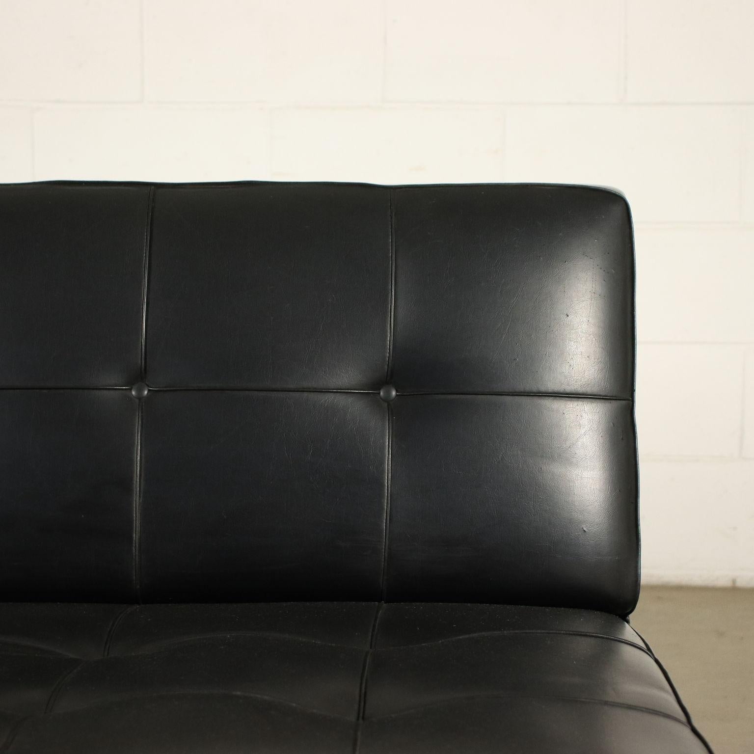 Sofa Foam Leatherette Chromed Metal, Italy, 1960s In Good Condition In Milano, IT