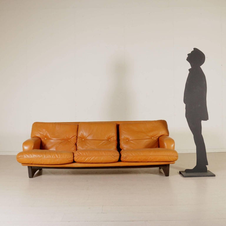 Sofa Foam Padding Leather Upholstery Vintage, Italy, 1960s at 1stDibs