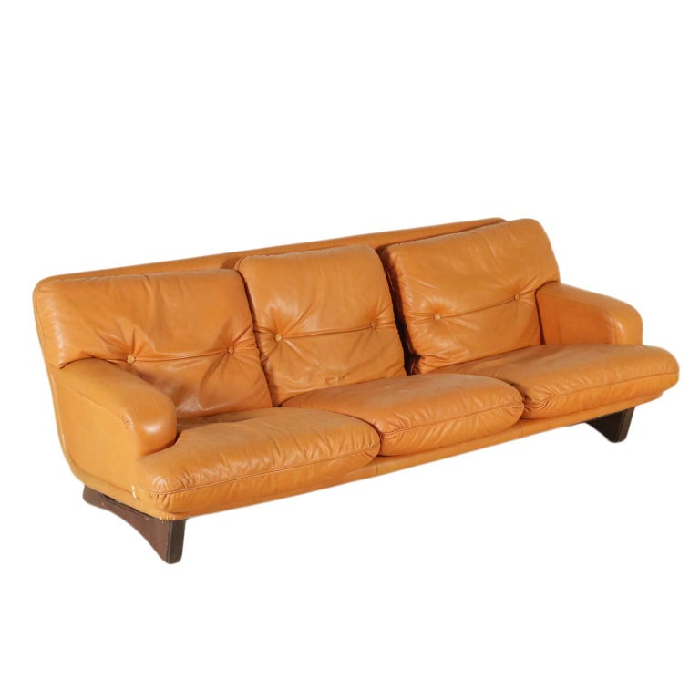 Sofa Foam Padding Leather Upholstery Vintage, Italy, 1960s at 1stDibs