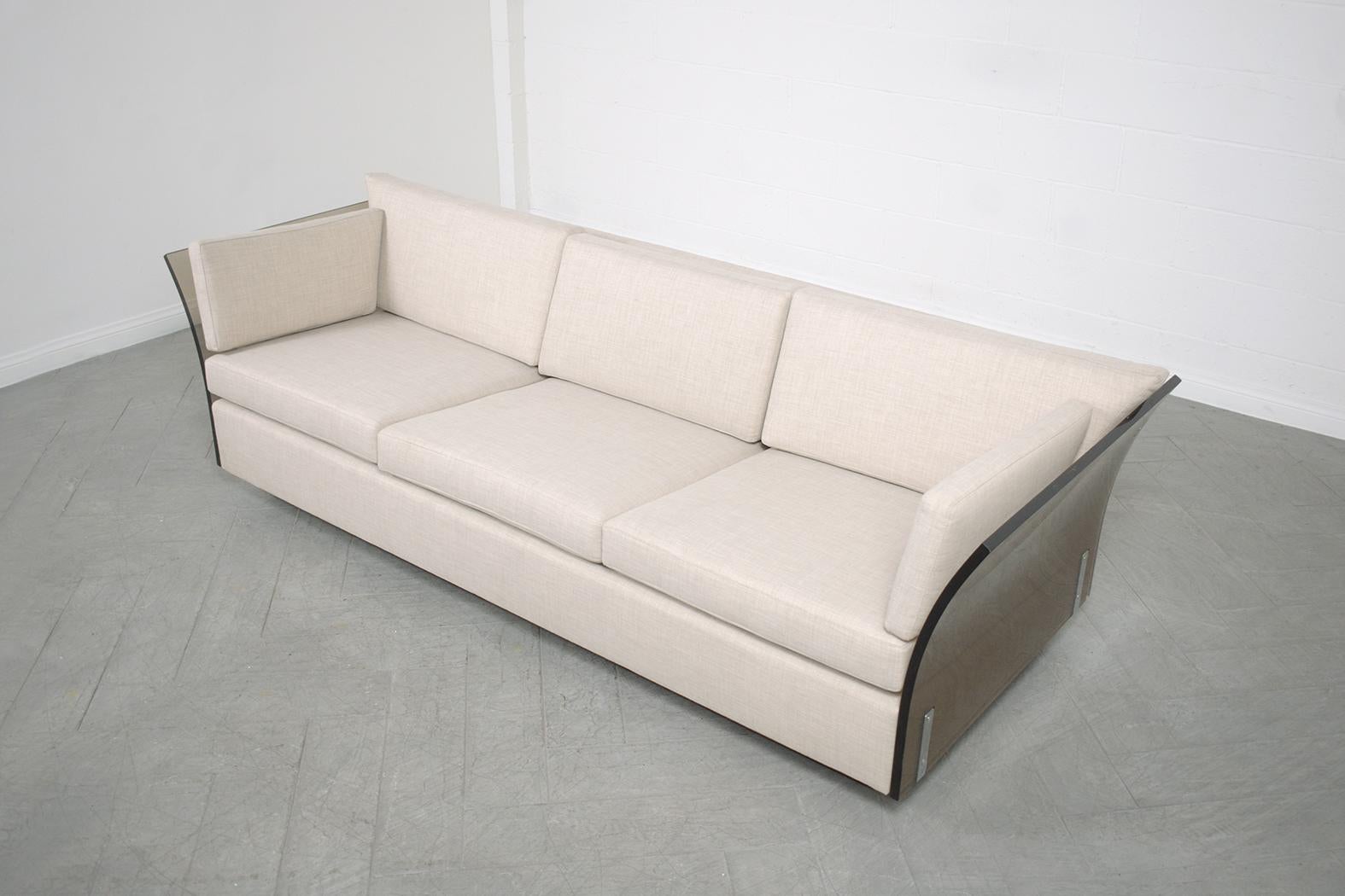 Hand-Crafted Restored Mid-Century Modern 1960s Milo Baughman Sofa