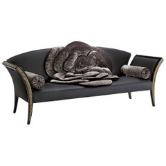 Sofa Frame Made of Solid Timber and  Wood Silk Velvet Flowers