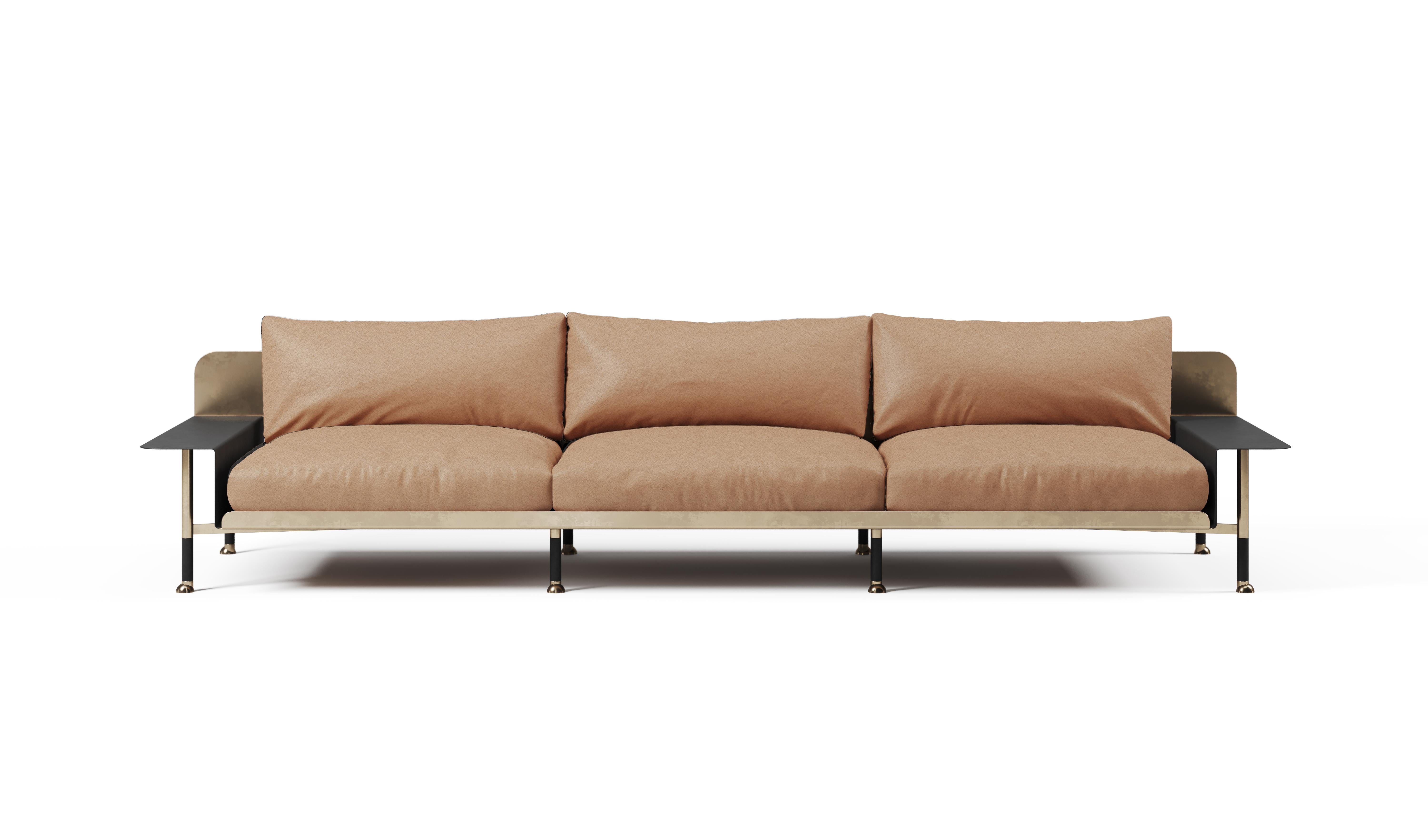 Plated Sofa F.R.F.G. '3' with Armrests For Sale