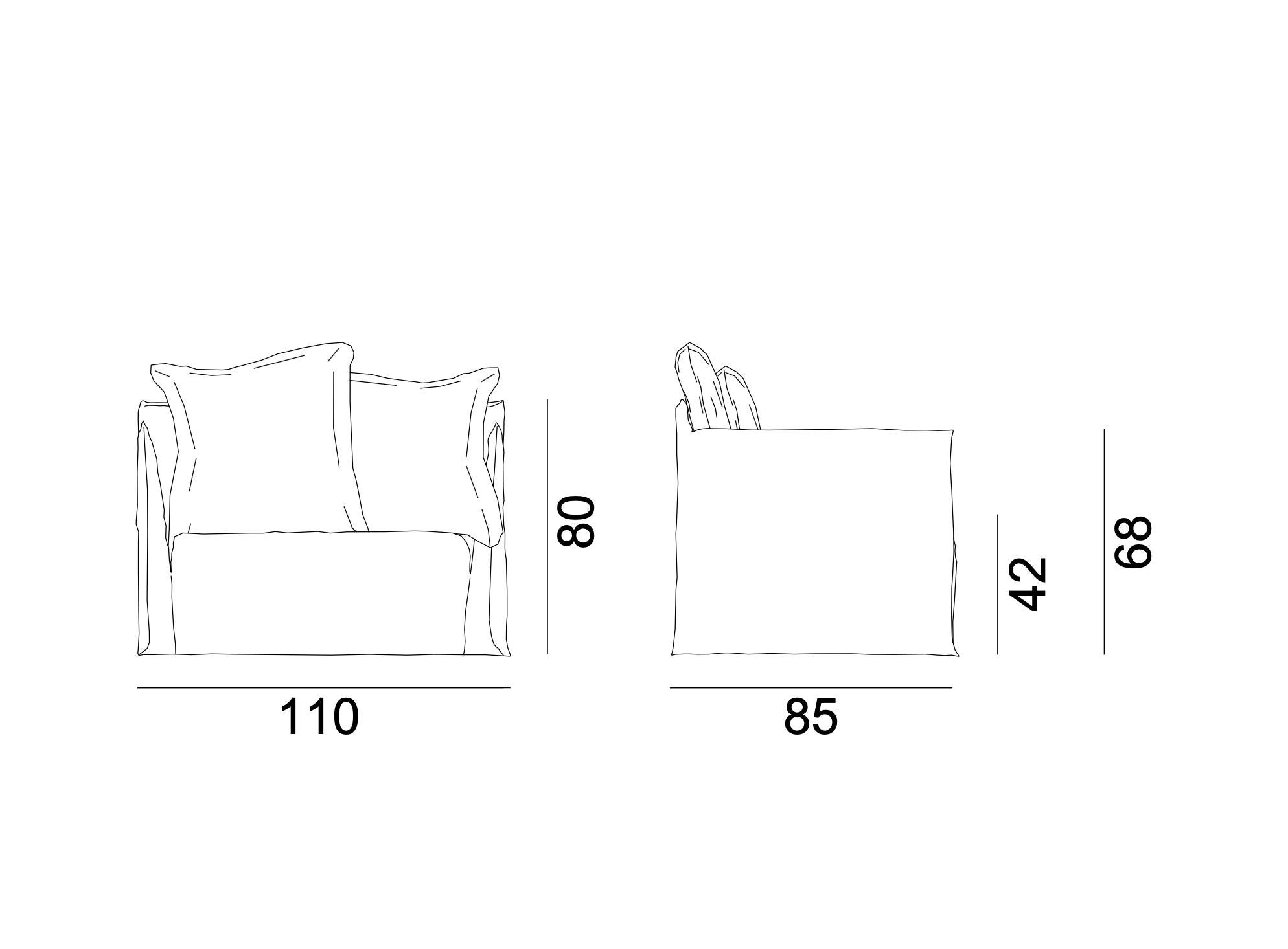 Sofa Gervasoni Ghost 09 design Paola Navone - Corduroy Scoop In New Condition For Sale In Alcamo, IT
